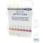Papel pH - faixa 7,5 a 9,5.