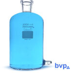 Frasco Mariotte  2000 ml saída oliva de vidro Vidrolabor
